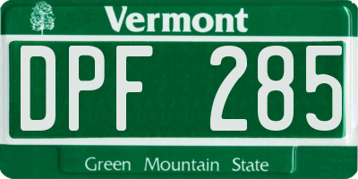 VT license plate DPF285