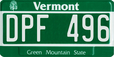 VT license plate DPF496