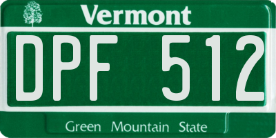 VT license plate DPF512