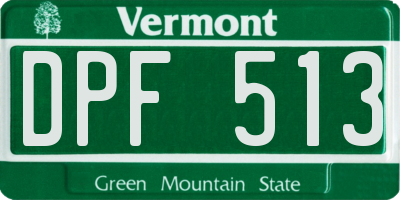 VT license plate DPF513