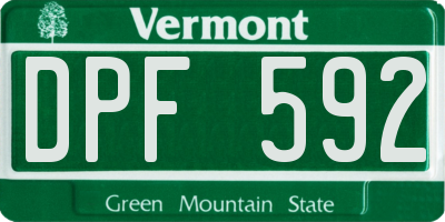 VT license plate DPF592