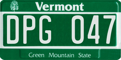 VT license plate DPG047
