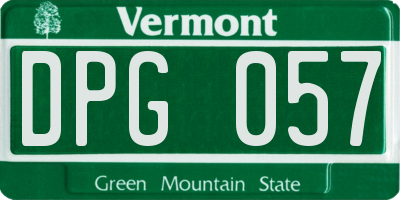 VT license plate DPG057