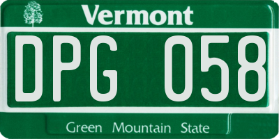 VT license plate DPG058