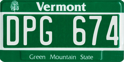 VT license plate DPG674