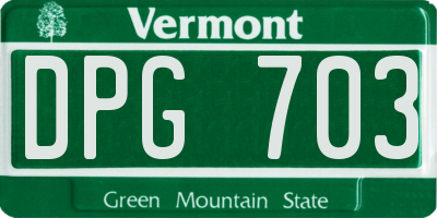 VT license plate DPG703