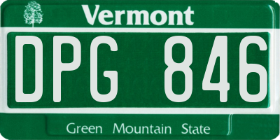 VT license plate DPG846