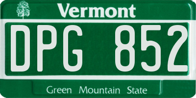 VT license plate DPG852