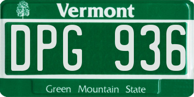 VT license plate DPG936