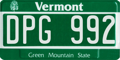 VT license plate DPG992