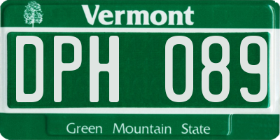 VT license plate DPH089