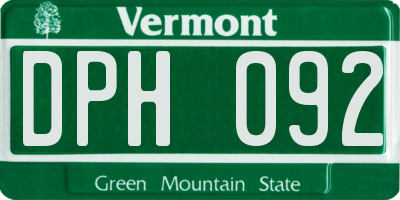 VT license plate DPH092