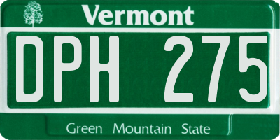VT license plate DPH275