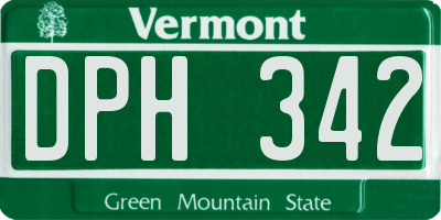 VT license plate DPH342