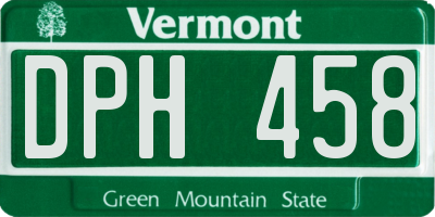 VT license plate DPH458