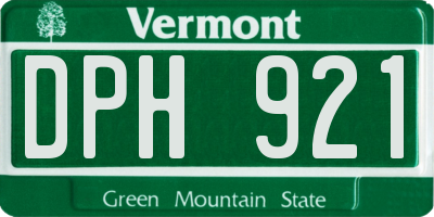 VT license plate DPH921