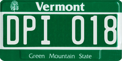 VT license plate DPI018