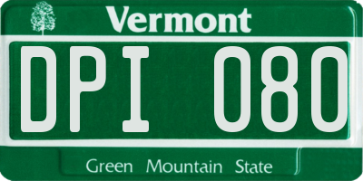 VT license plate DPI080