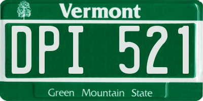 VT license plate DPI521