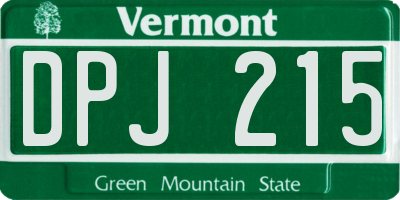 VT license plate DPJ215