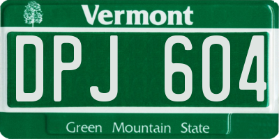 VT license plate DPJ604
