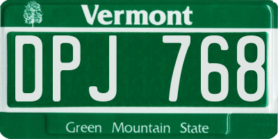 VT license plate DPJ768