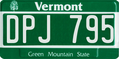 VT license plate DPJ795