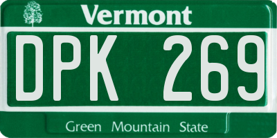 VT license plate DPK269