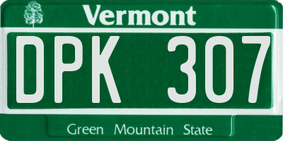 VT license plate DPK307