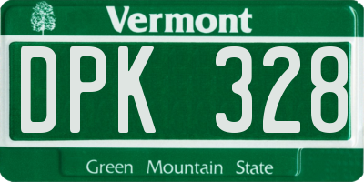VT license plate DPK328
