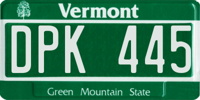 VT license plate DPK445