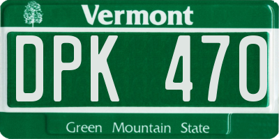 VT license plate DPK470