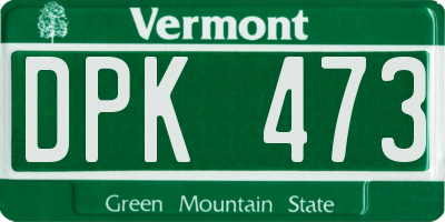 VT license plate DPK473