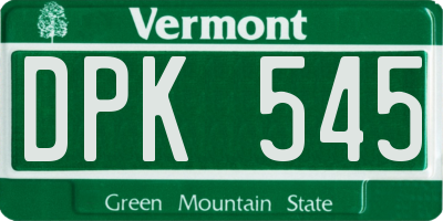 VT license plate DPK545