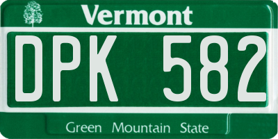 VT license plate DPK582