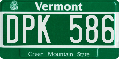 VT license plate DPK586