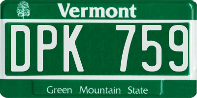 VT license plate DPK759