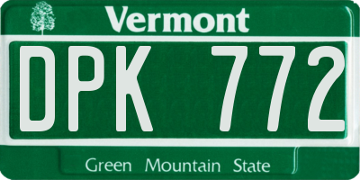VT license plate DPK772