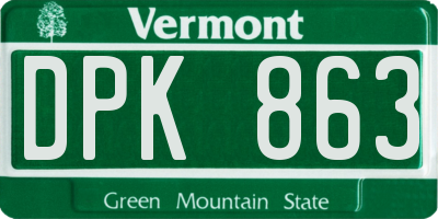 VT license plate DPK863