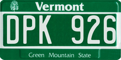 VT license plate DPK926