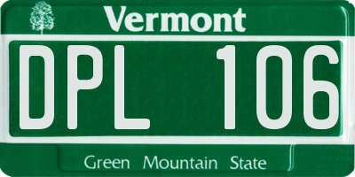 VT license plate DPL106