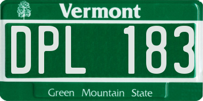 VT license plate DPL183