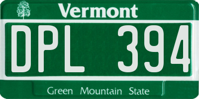 VT license plate DPL394