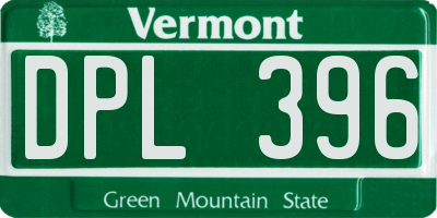 VT license plate DPL396