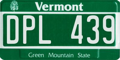 VT license plate DPL439