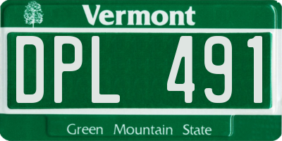 VT license plate DPL491