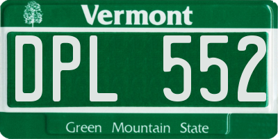 VT license plate DPL552