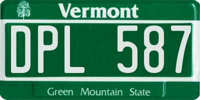 VT license plate DPL587