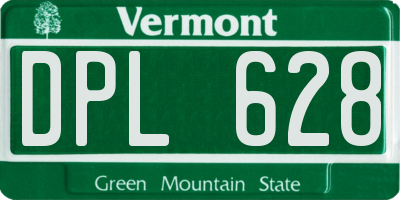 VT license plate DPL628