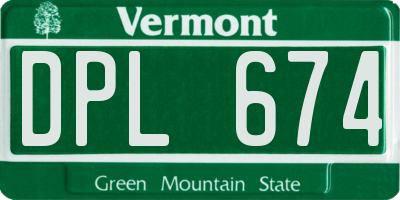 VT license plate DPL674
